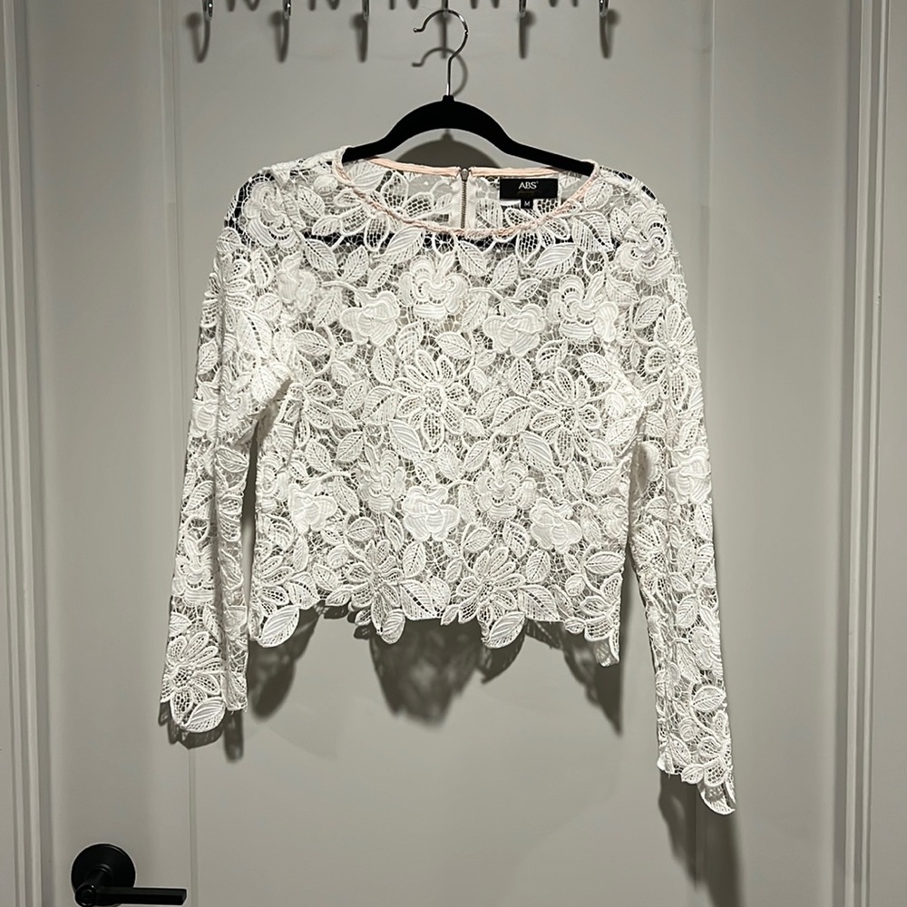 ABS by Allen Schwartz Ivory Lace Blouse